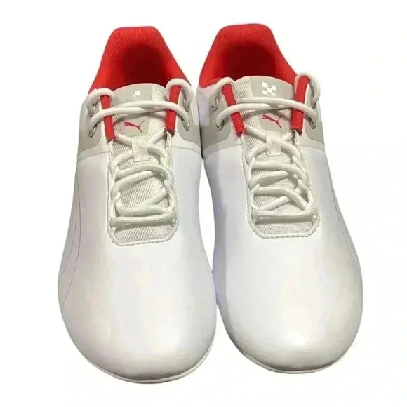 Puma Scuderia Ferrari CAT Motorsport Shoes Men 10.5 White Red Driving 306857 02 - Picture 2 of 9